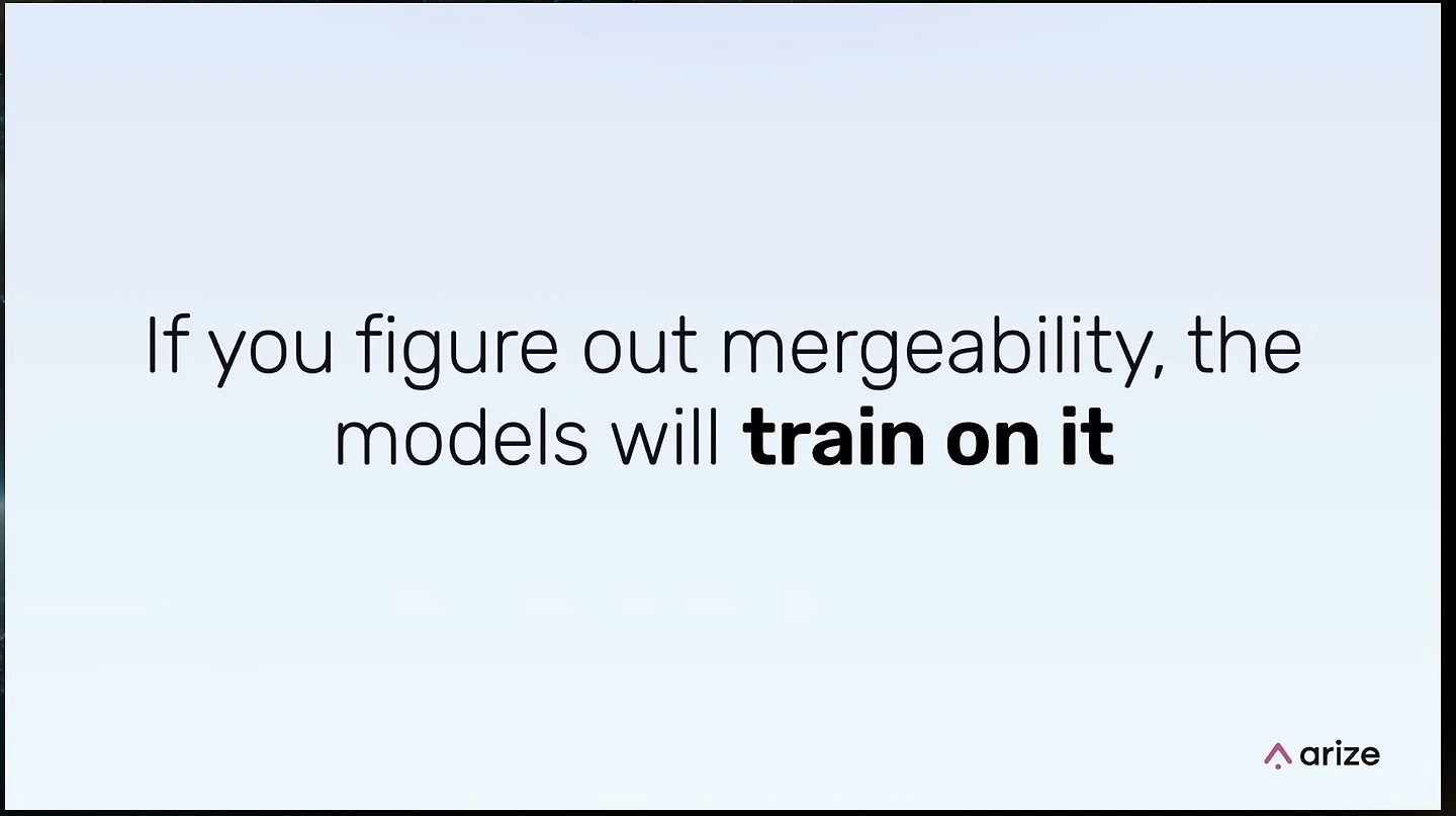 Slide states: If you figure out mergeability, the models will train on it.