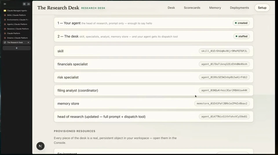 Staff the desk with specialist agents — recorded presentation, build 1