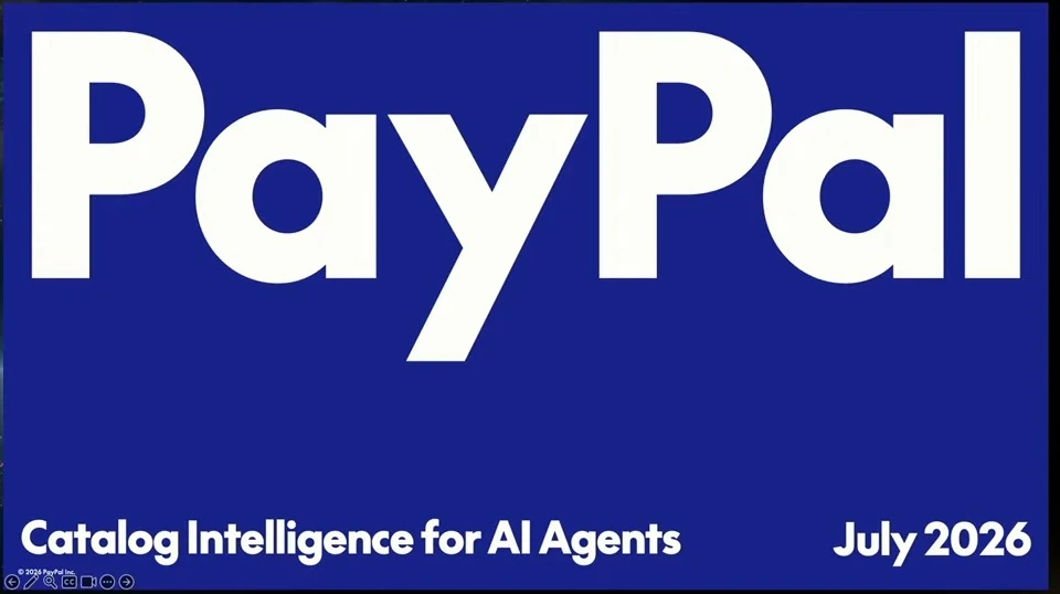 PayPal title slide for Catalog Intelligence for AI Agents, dated July 2026.