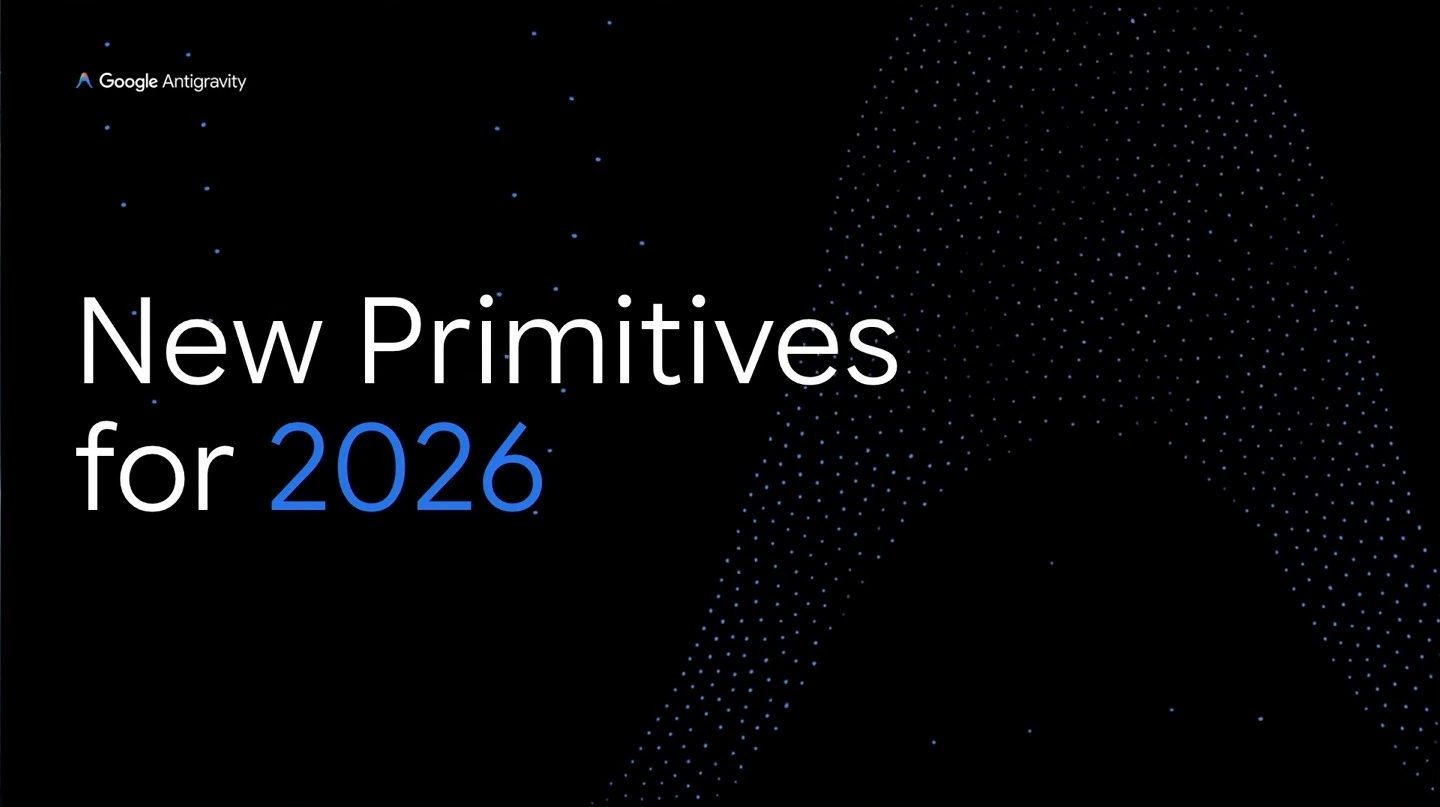 Section title reads New Primitives for 2026 against a dark background with blue dots.