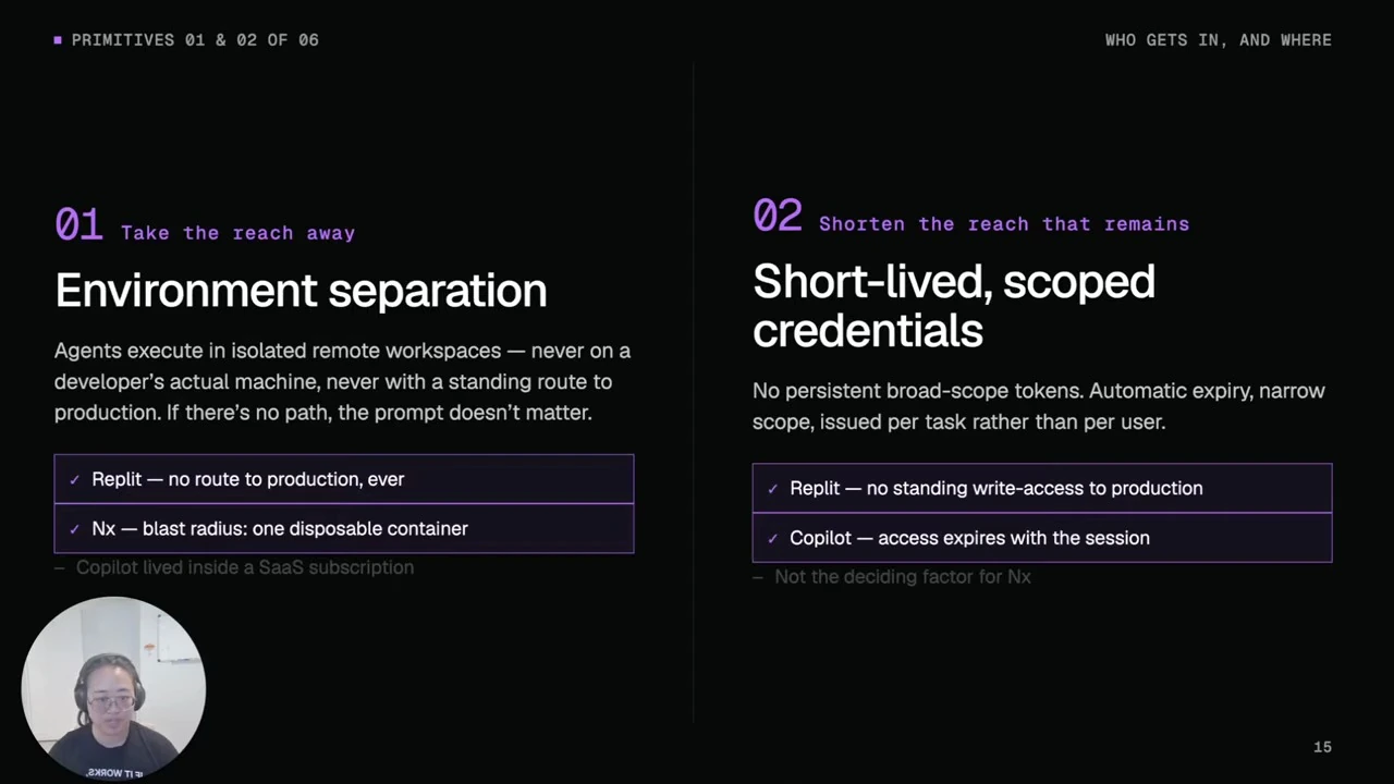 Separate environments and scope credentials — recorded presentation