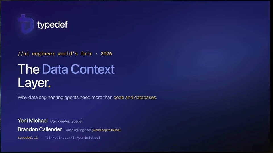 Title slide introducing why data engineering agents need more than code and databases.