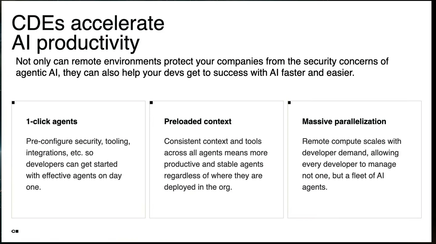 Three cards describe one-click agents, preloaded context, and parallelization.