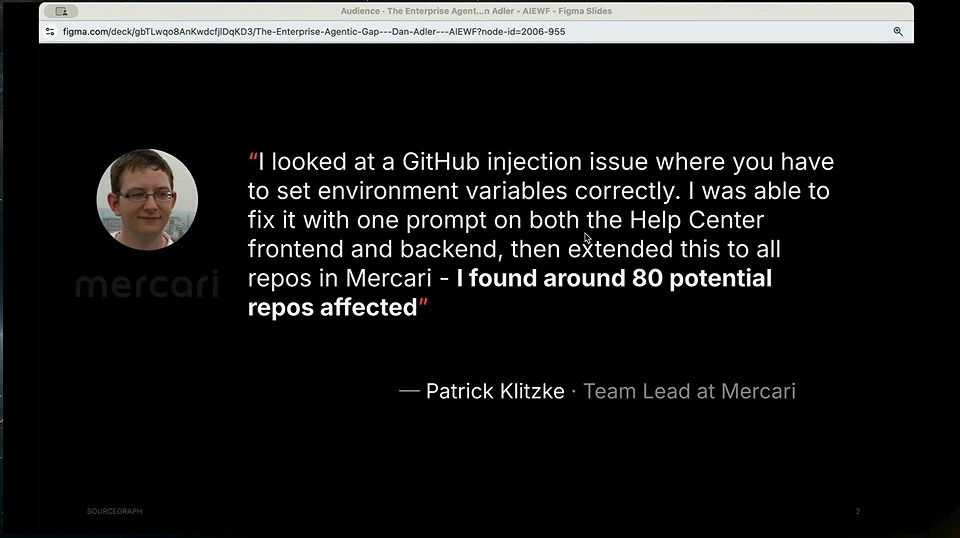 Patrick Klitzke describes finding around 80 potentially affected repositories after addressing an injection issue.