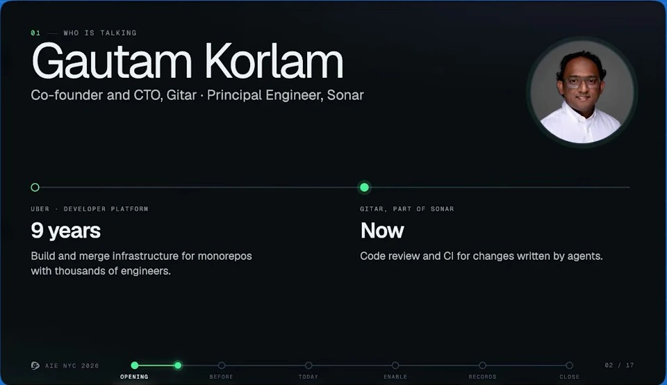 Gautam Korlam: build and merge infrastructure — recorded presentation