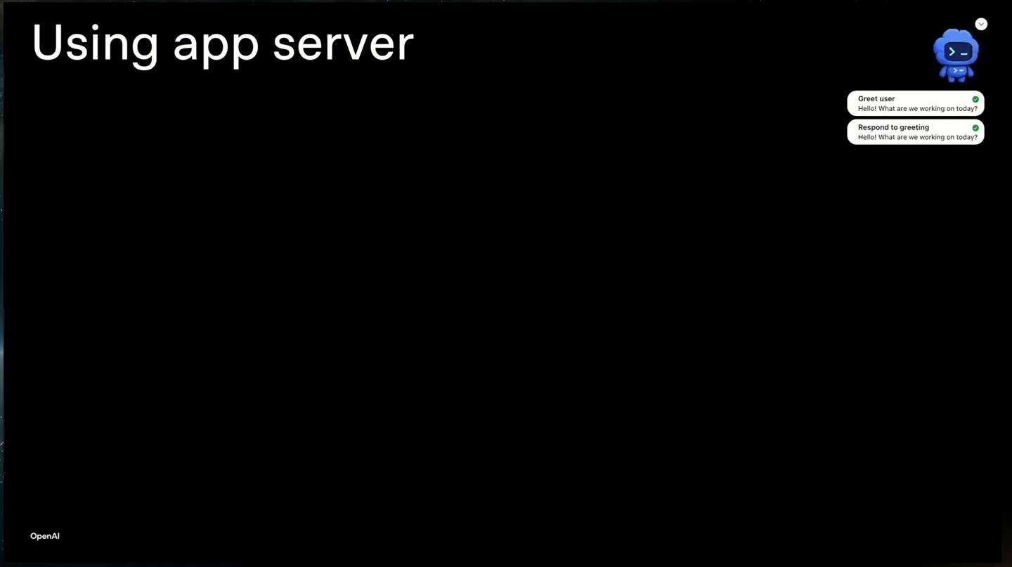 Section slide titled Using app server.