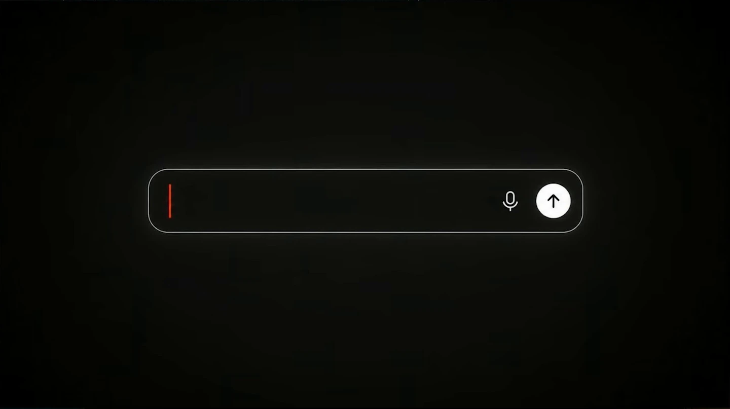An empty chat input with microphone and send icons.