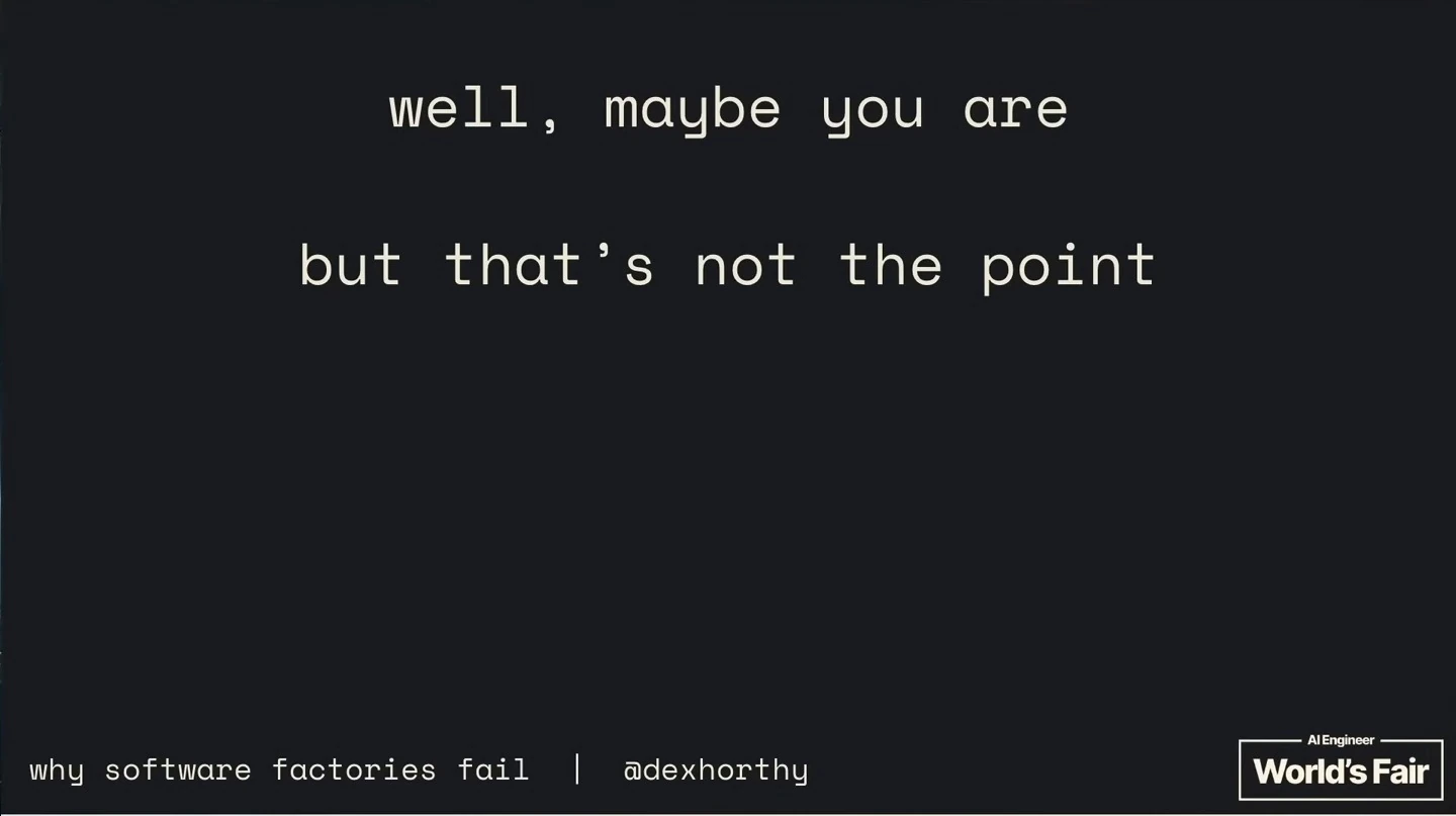 Text reads: “well, maybe you are” and “but that’s not the point.”