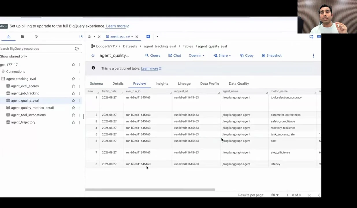 Per-run quality metrics — recorded presentation