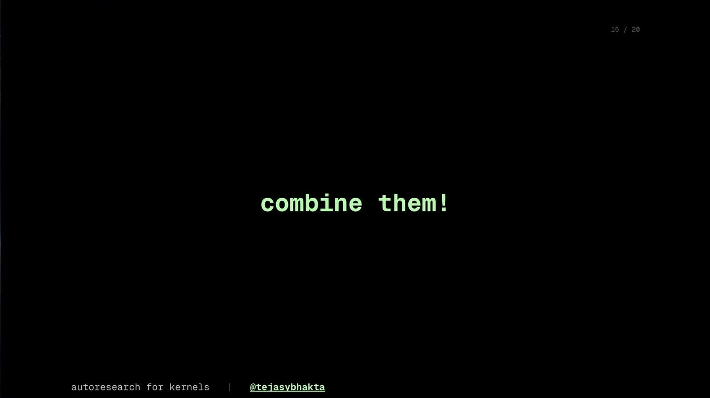 A slide says to combine the optimizations.