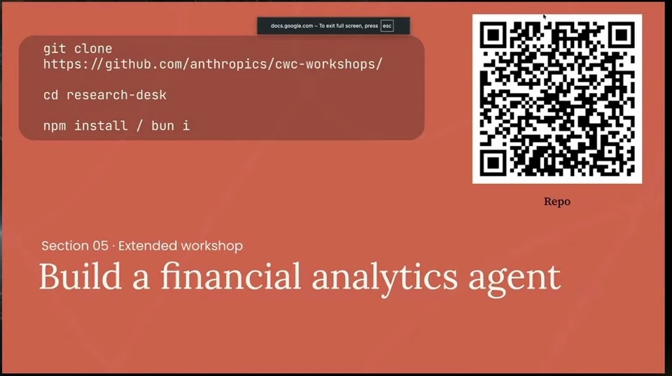 Build a financial analysis agent: workshop repository — recorded presentation