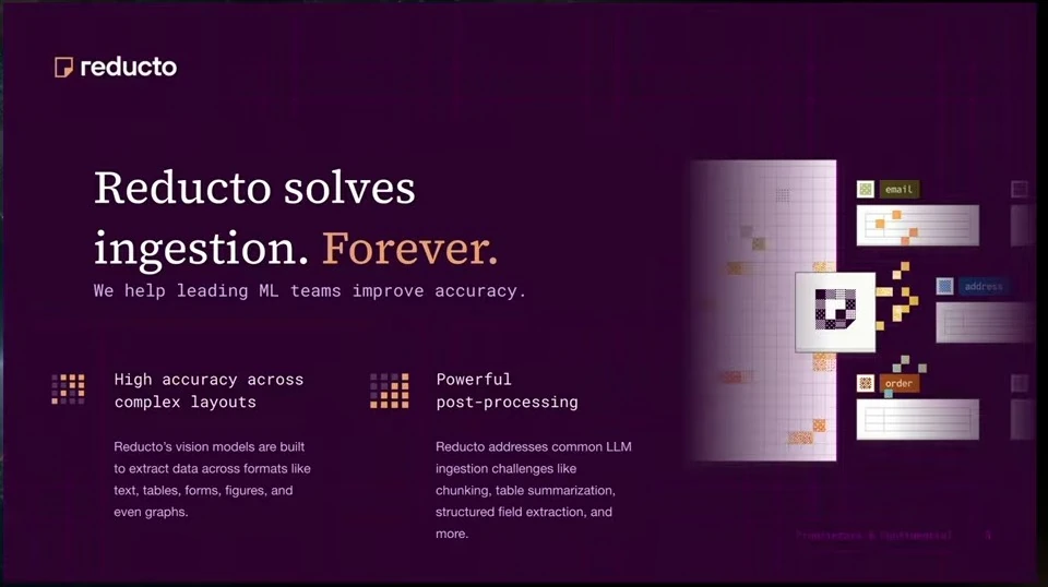 Reducto describes complex-layout extraction and post-processing.
