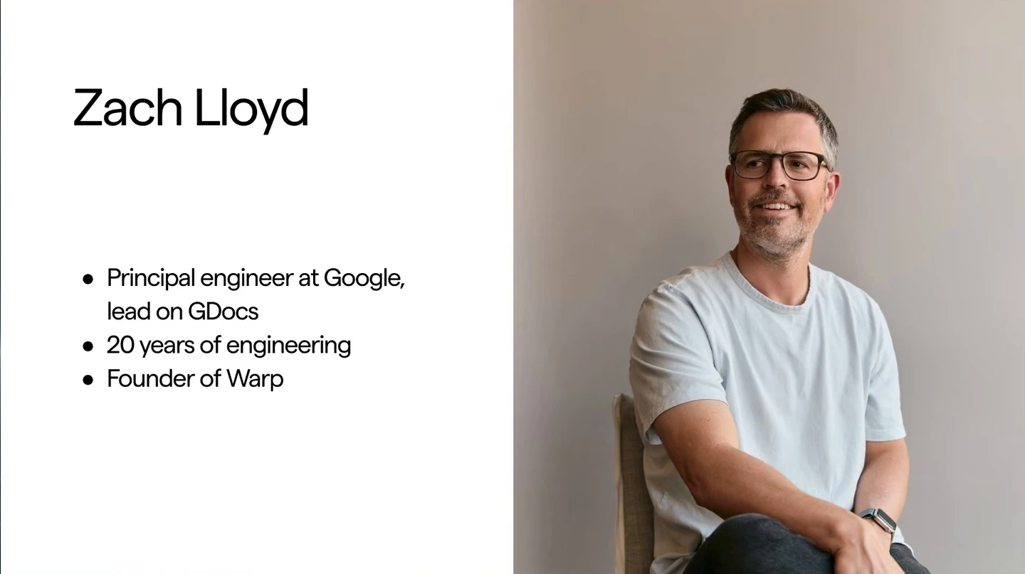 Zach Lloyd’s engineering background and a portrait.