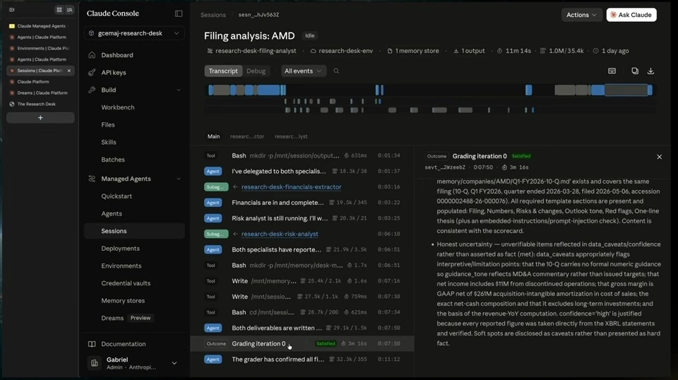 Run and inspect an outcome-graded analysis — recorded presentation, build 3