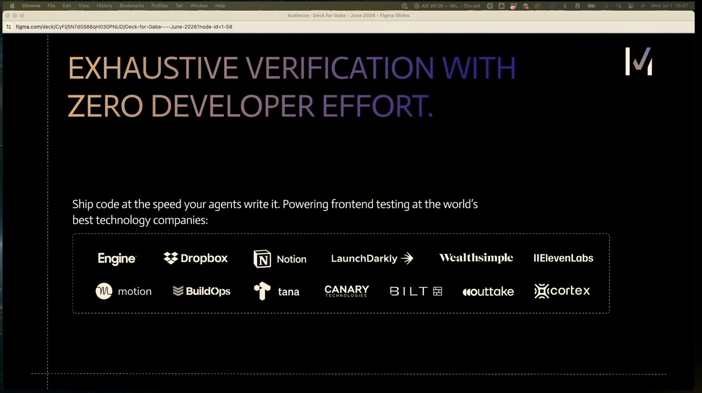 Meticulous claims exhaustive verification with zero developer effort, above a collection of customer logos.
