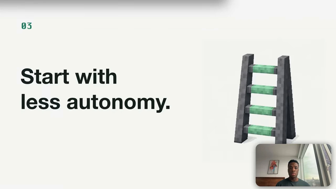 Start with less autonomy, beside an illustration of a ladder.