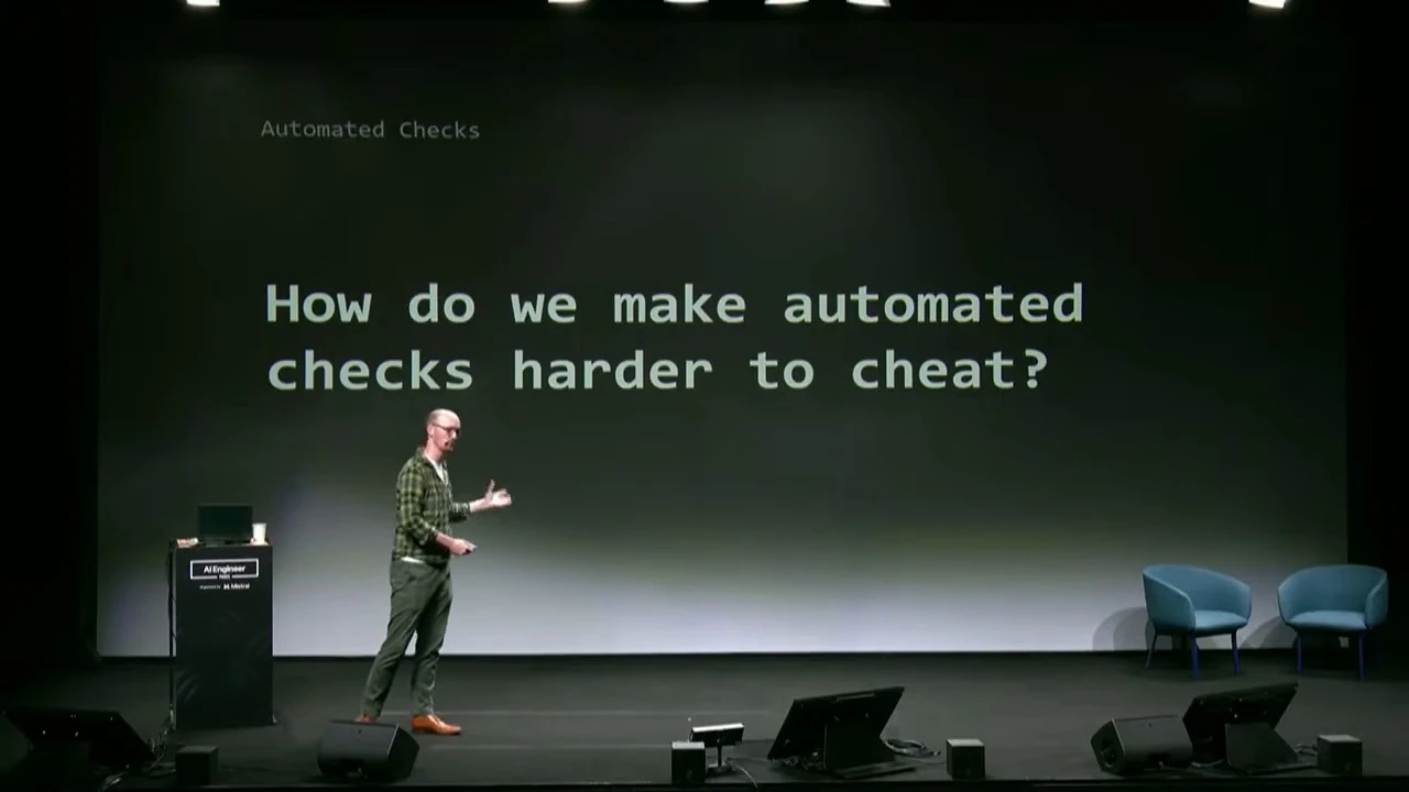 Slide asks how to make automated checks harder to cheat.
