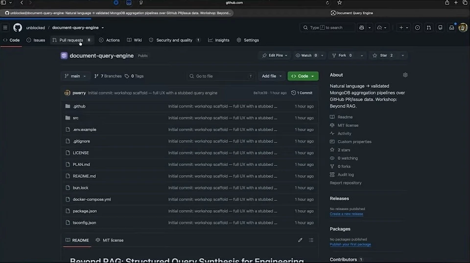 GitHub repository page showing its file list and project description.
