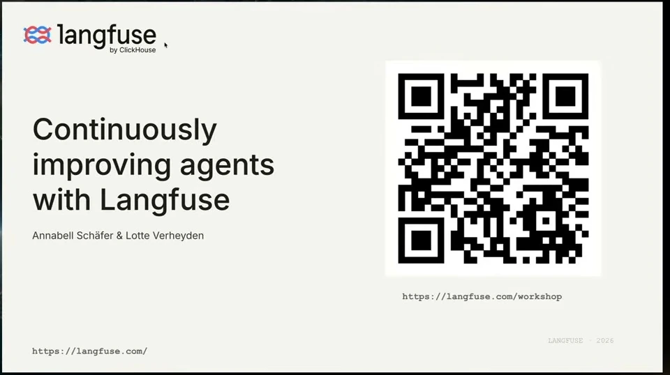Workshop title, presenter names, and a QR code for the workshop.