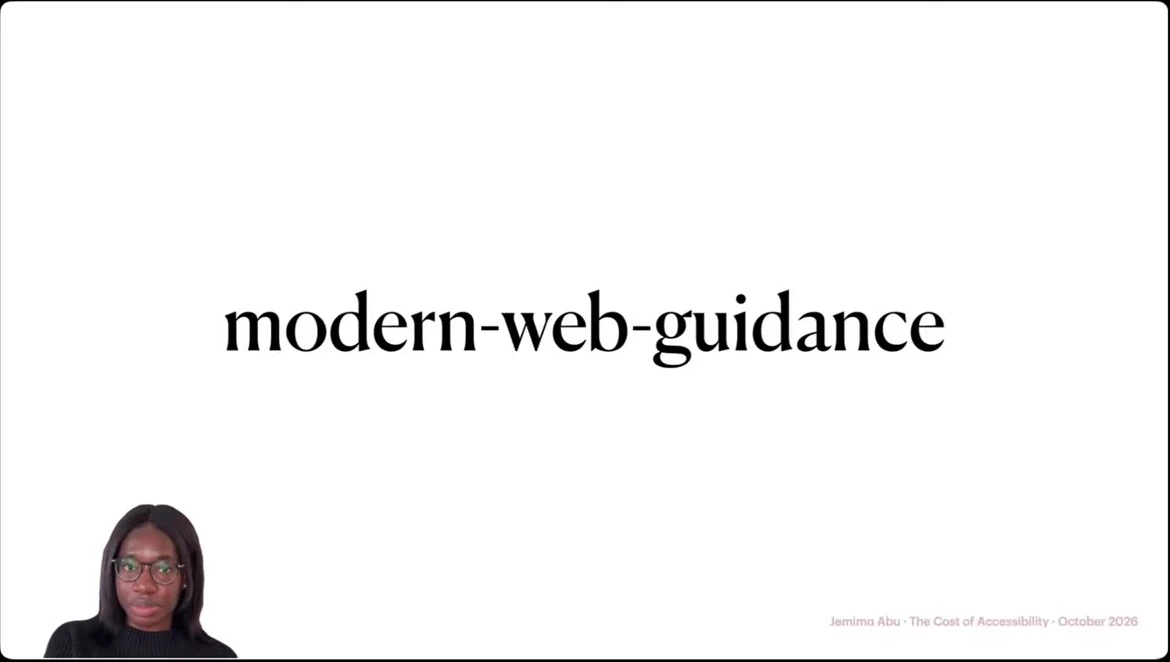 Slide reading “modern-web-guidance.”
