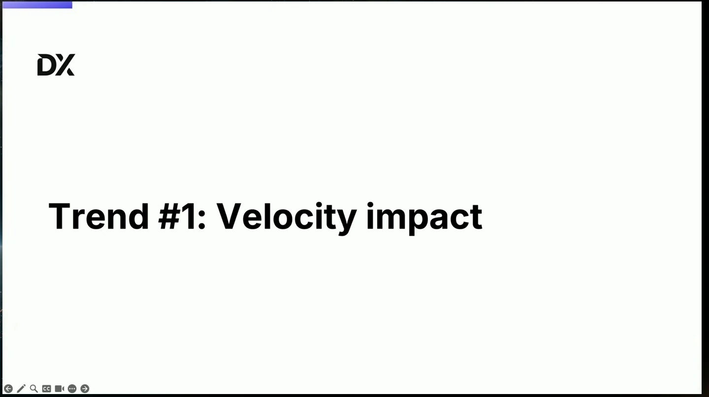 Section slide titled Trend #1: Velocity impact.