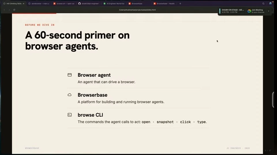 Definitions of browser agents, Browserbase, and the browse CLI.