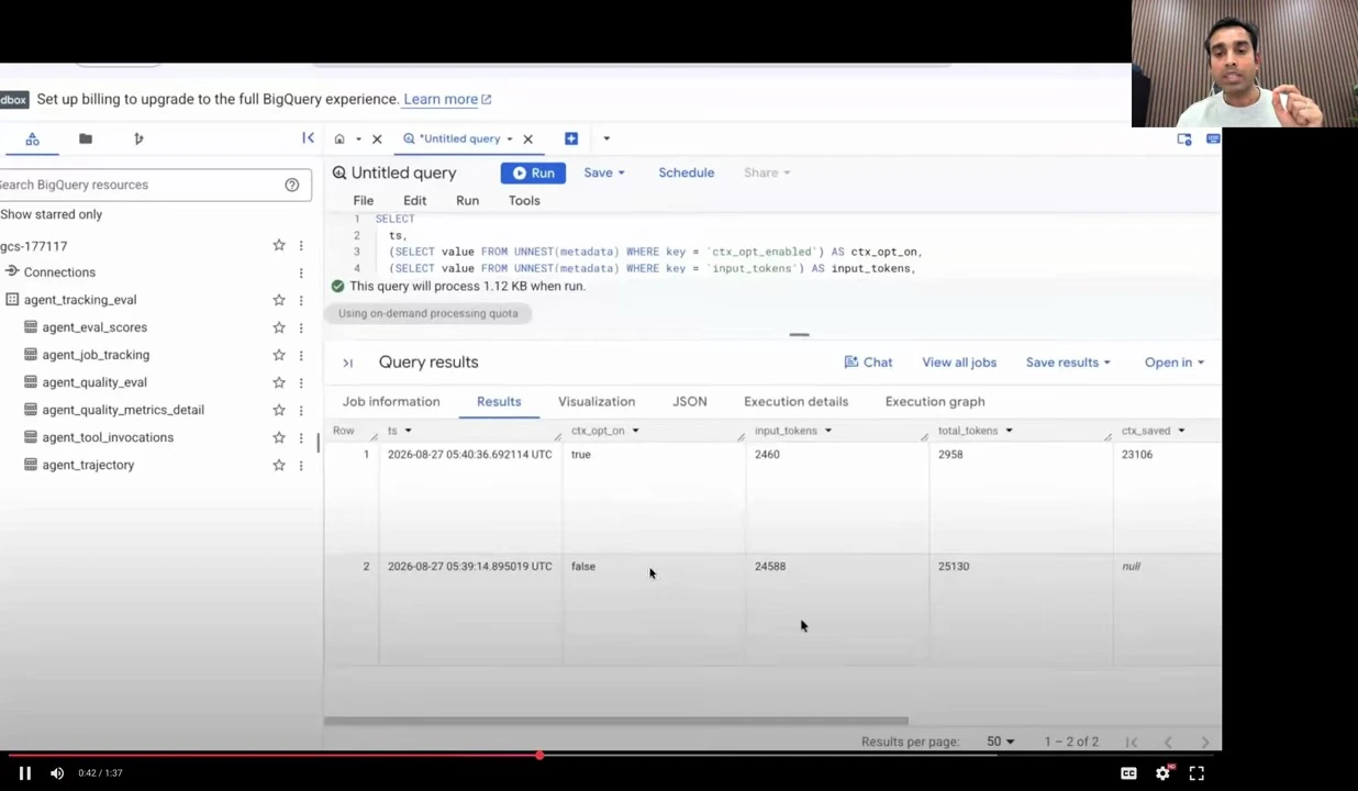 Compare context-optimizer token use — recorded presentation build 2