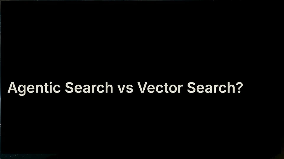 Title slide introducing a comparison of agentic and vector search.