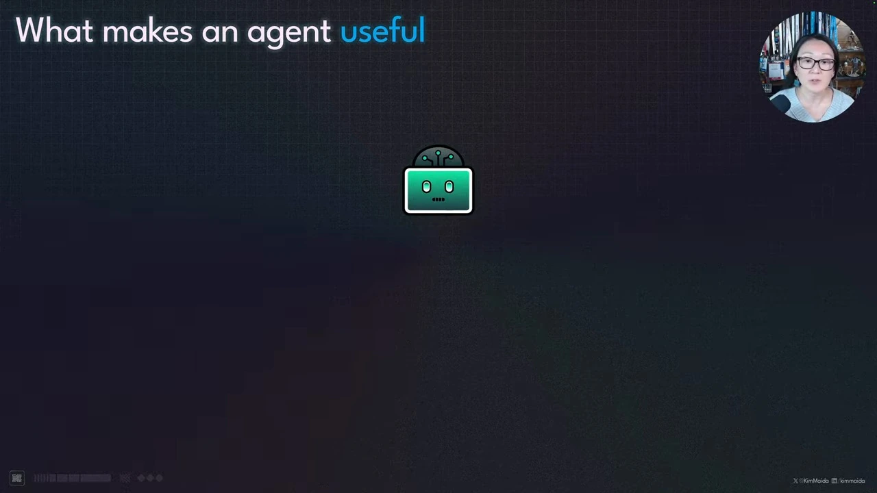 Title slide with a robot icon and presenter inset.