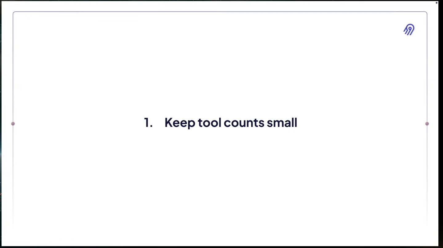 Section title: Keep tool counts small.