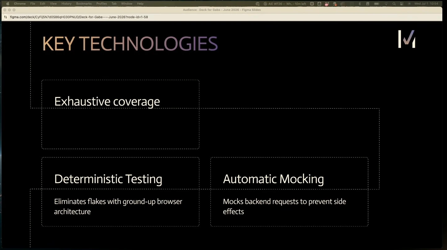 Slide naming exhaustive coverage, deterministic testing, and automatic mocking.