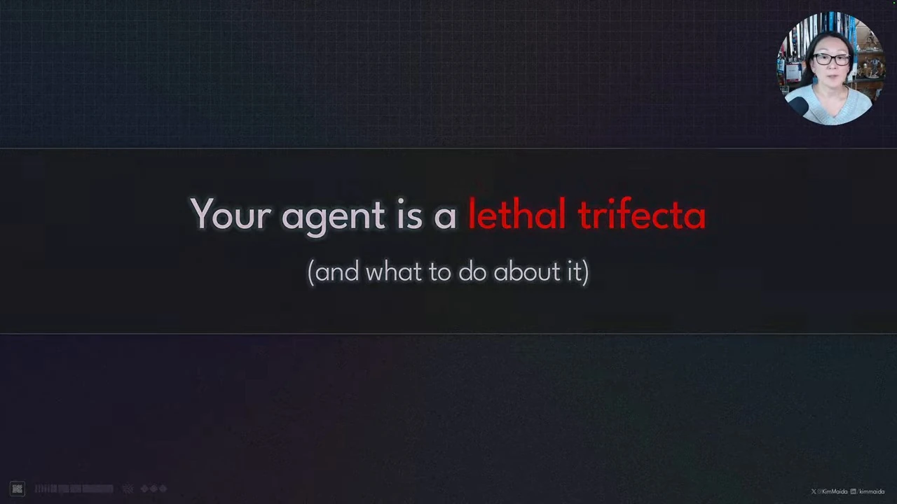 Title slide: Your agent is a lethal trifecta, and what to do about it.
