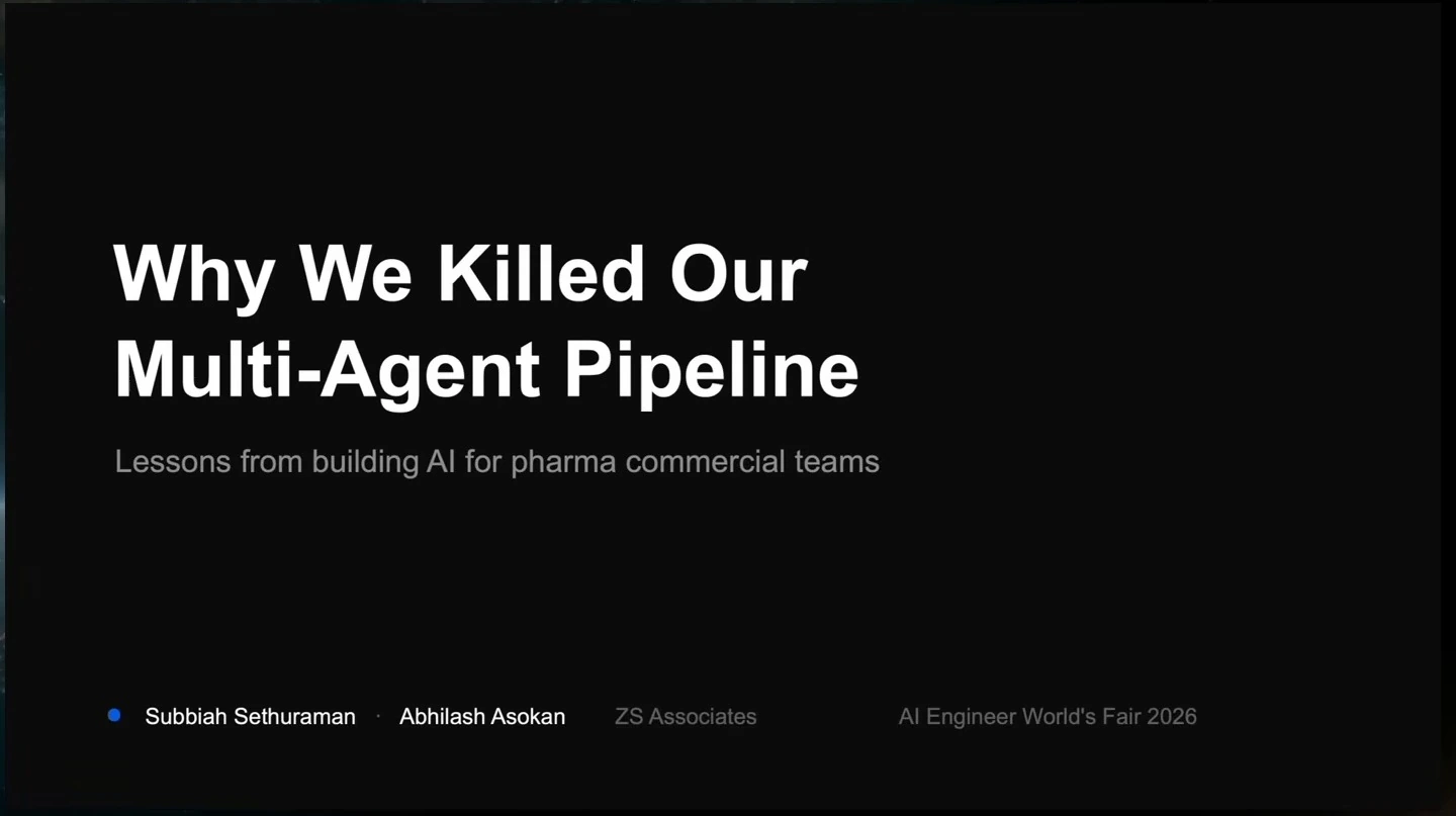 Title slide introducing lessons from building AI for pharma commercial teams.