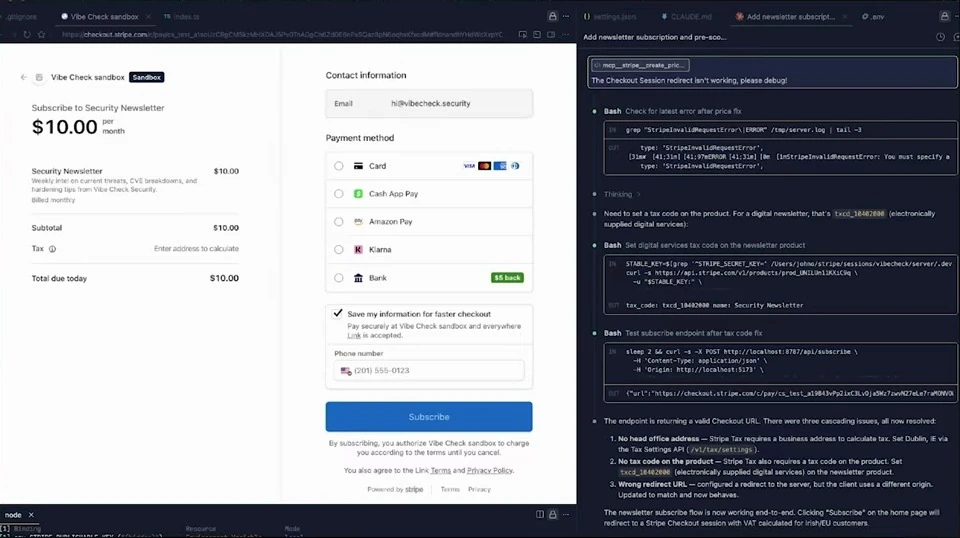 Stripe-hosted checkout — recorded presentation