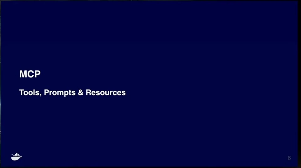 Section slide introducing MCP tools, prompts, and resources.