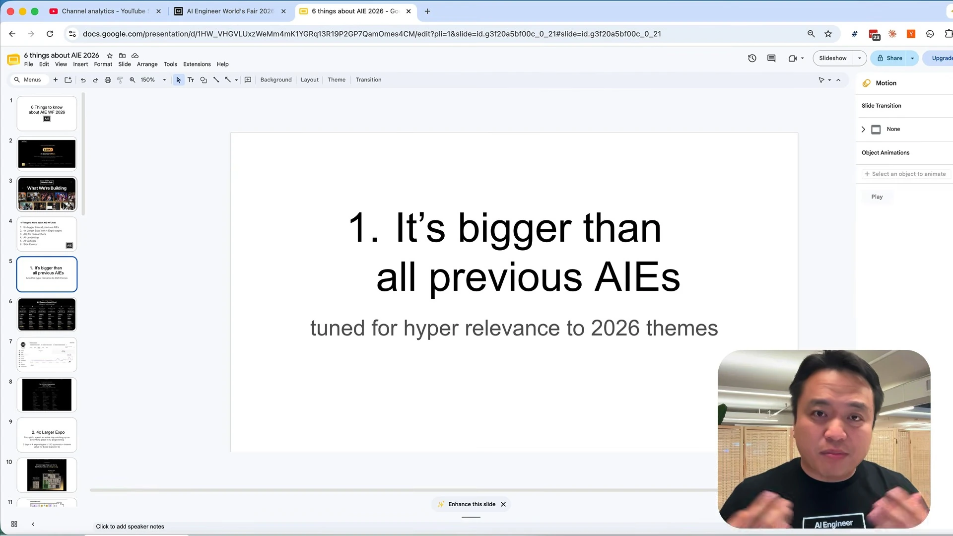 Slide says the event is bigger than previous AIEs and tuned to 2026 themes.