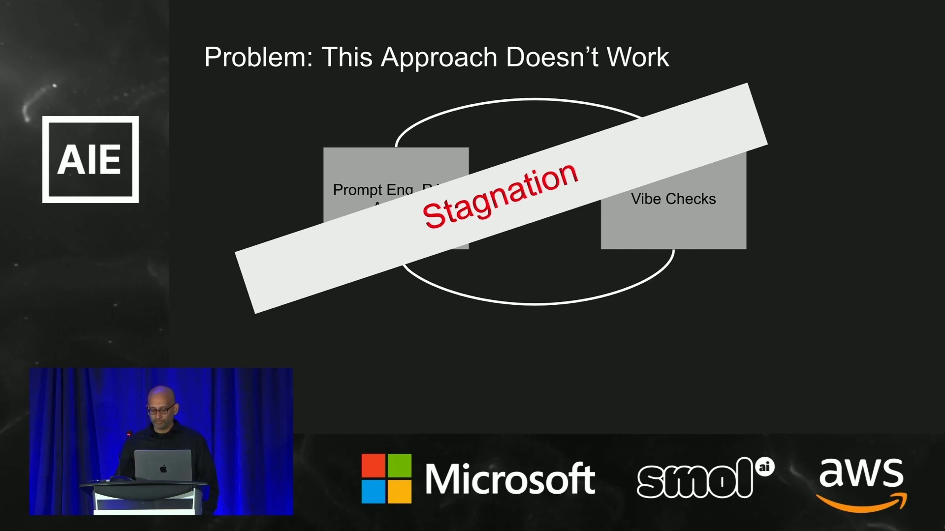 A stagnation banner overlays the earlier iteration loop.