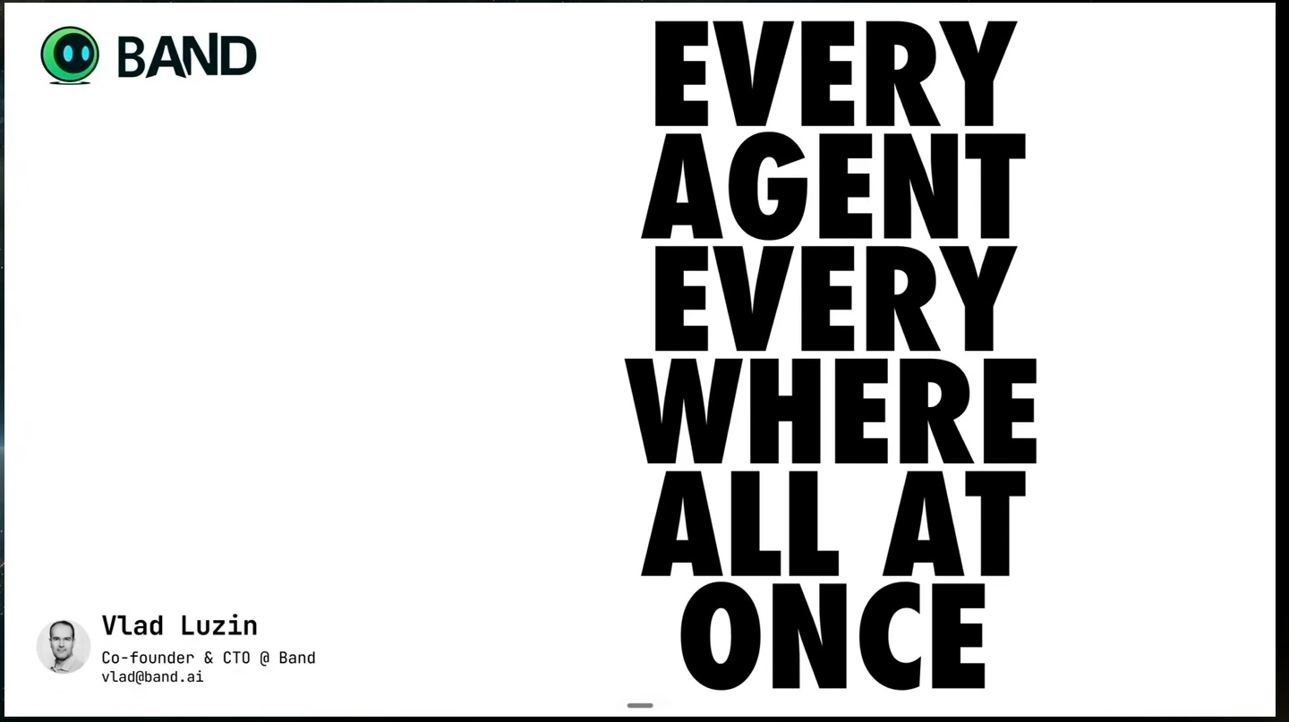 Band title slide introducing a talk on AI agents.