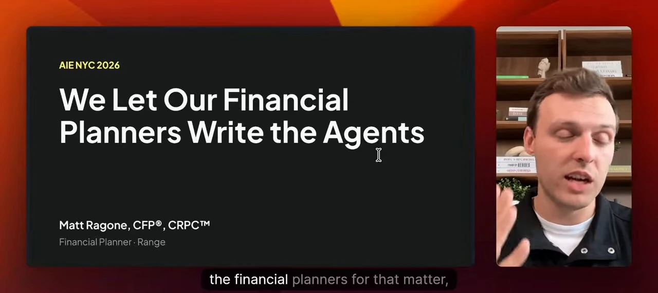 Title slide introducing Matt Ragone, a financial planner at Range.