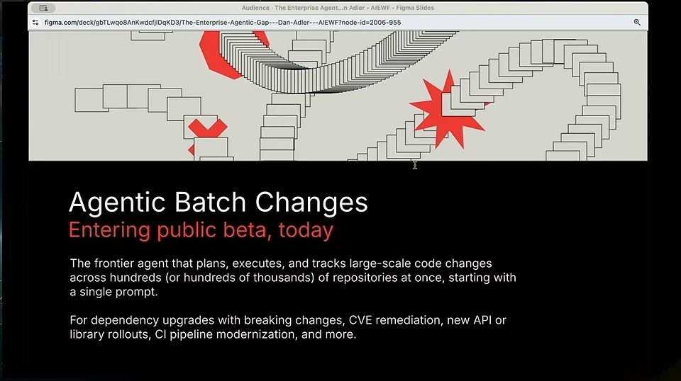 Agentic Batch Changes enters public beta, with uses for large-scale code changes across repositories.