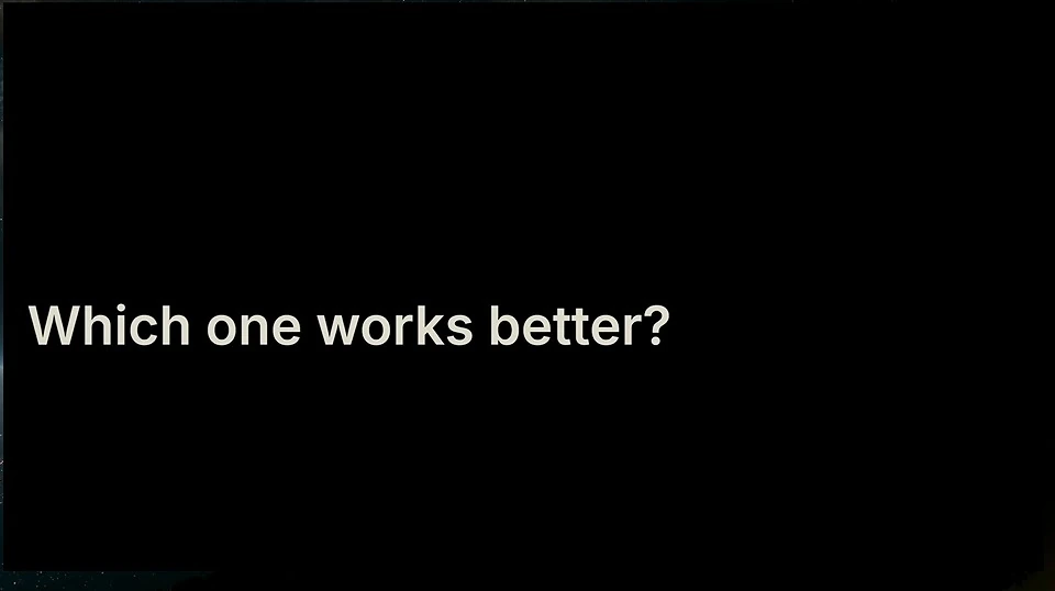 Slide asking which search method works better.