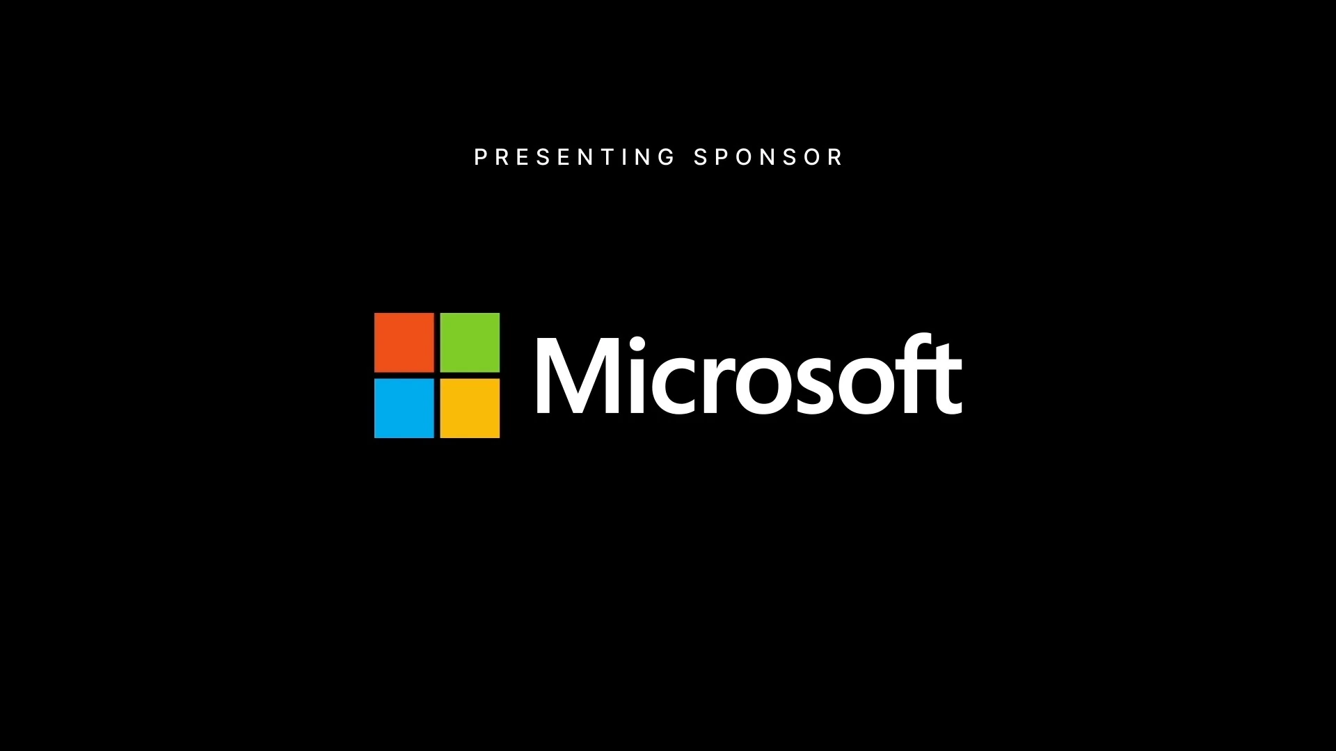 Microsoft logo beneath the presenting sponsor heading.