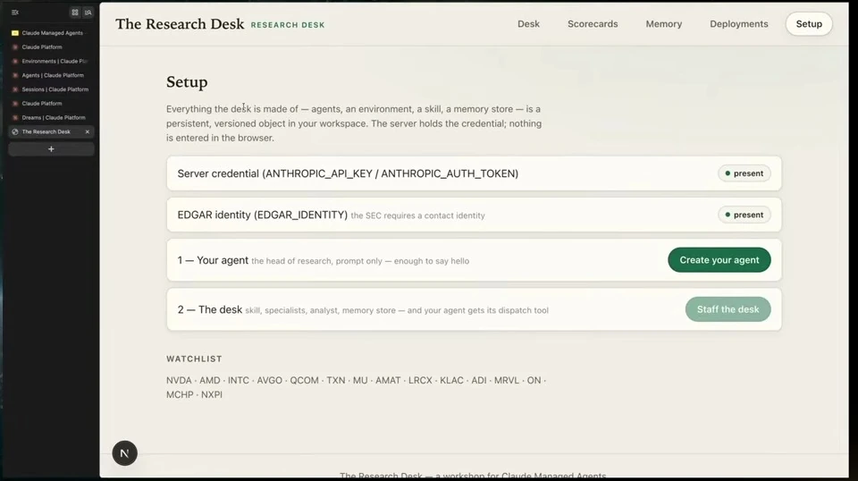 Configure the Research Desk application — recorded presentation