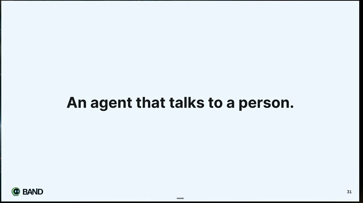 Text reads: An agent that talks to a person.