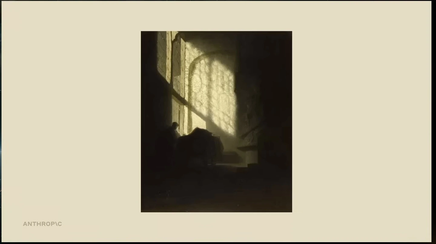 A dark room illuminated by light through a window.