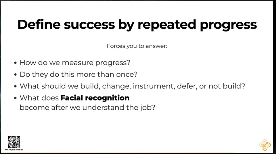Questions about measuring progress, repeated use, product decisions, and facial recognition.