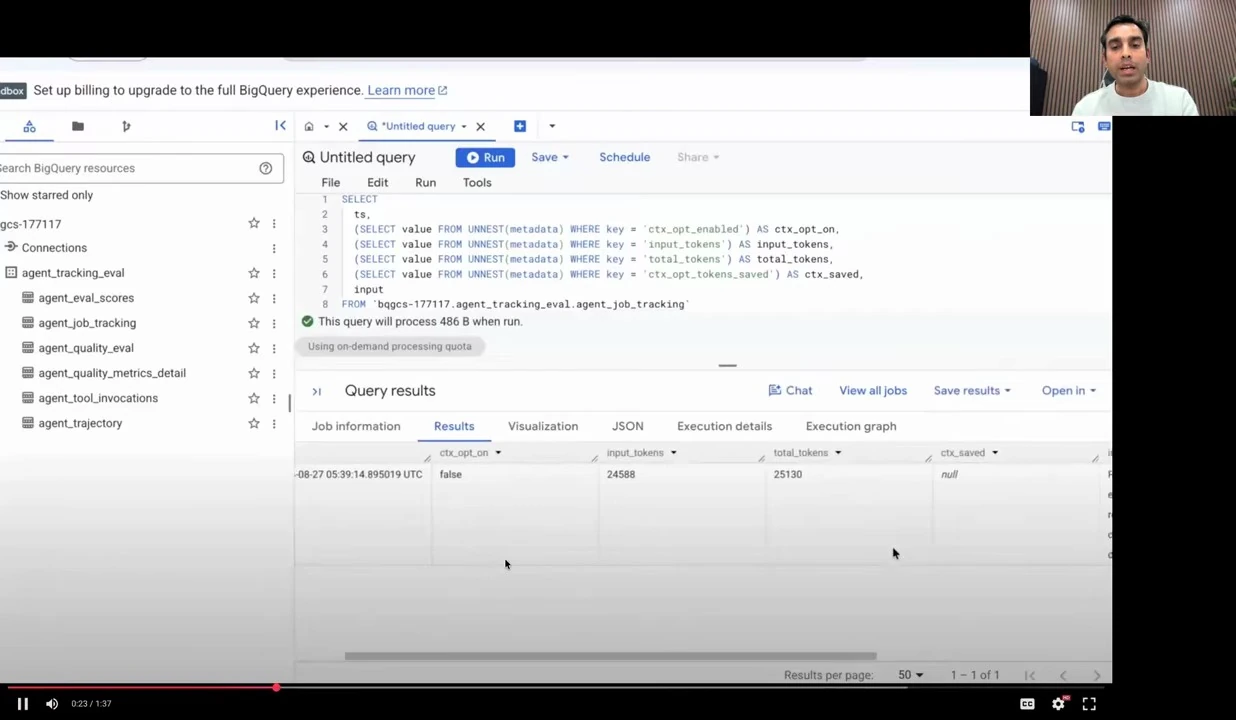 Compare context-optimizer token use — recorded presentation build 1
