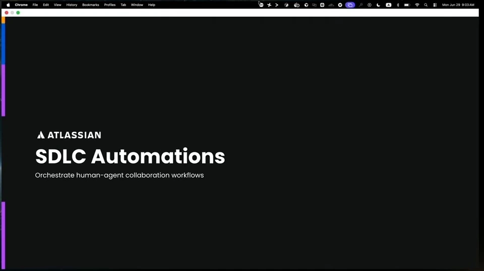 Atlassian title slide introducing human-agent collaboration workflows.
