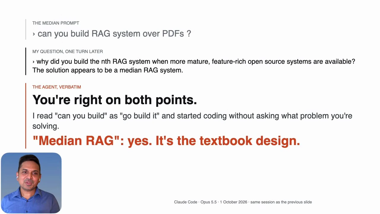 An agent admits median RAG — recorded presentation