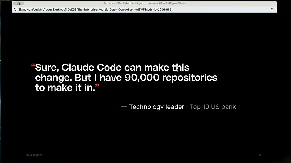 A technology leader describes the challenge of making a change across 90,000 repositories.